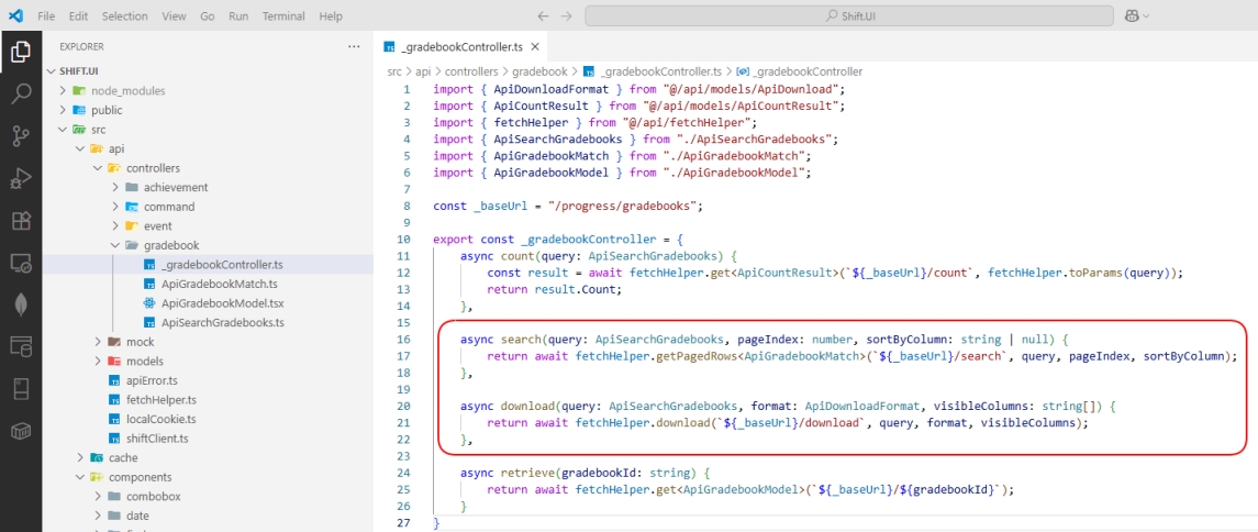 Search api functions